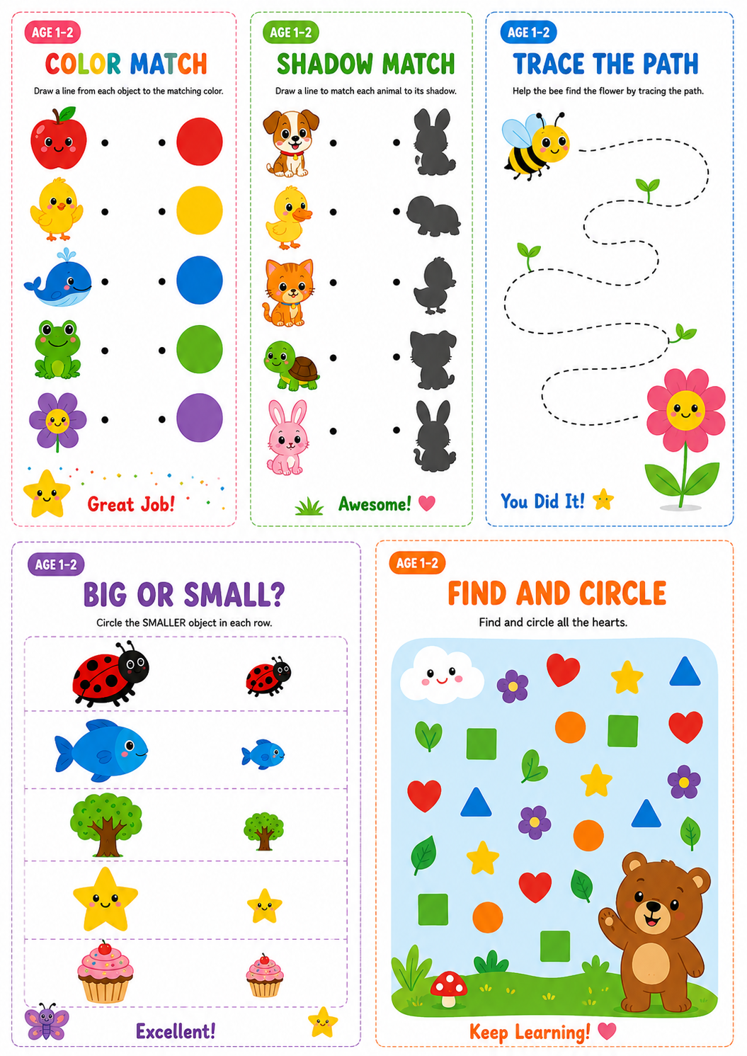 Matching and puzzle activity sample