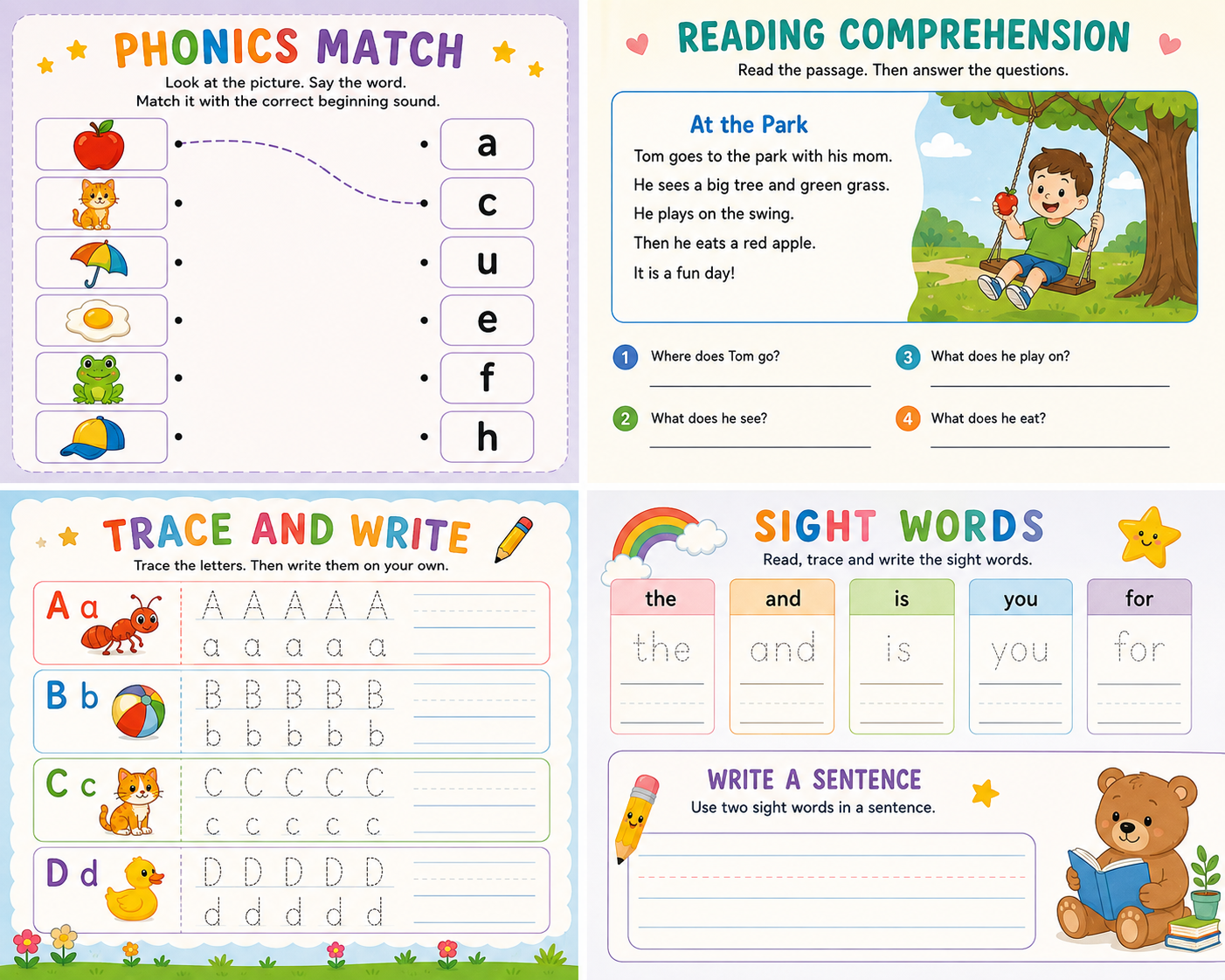 Alphabet tracing worksheet sample