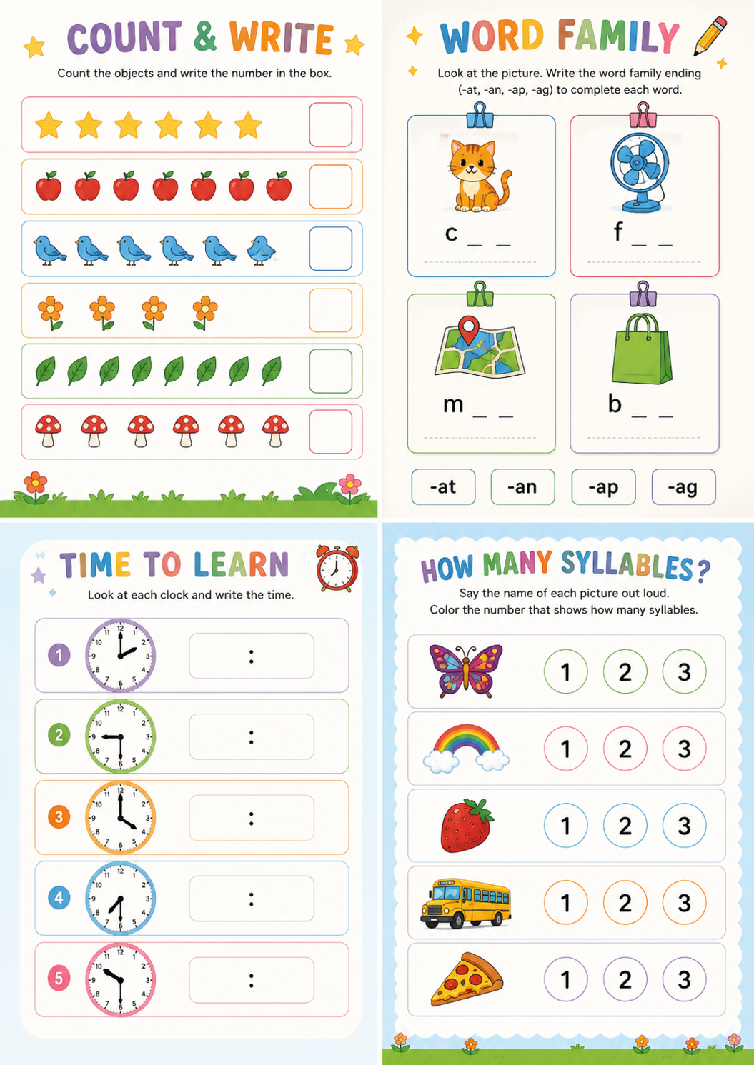 Numbers and counting worksheet sample